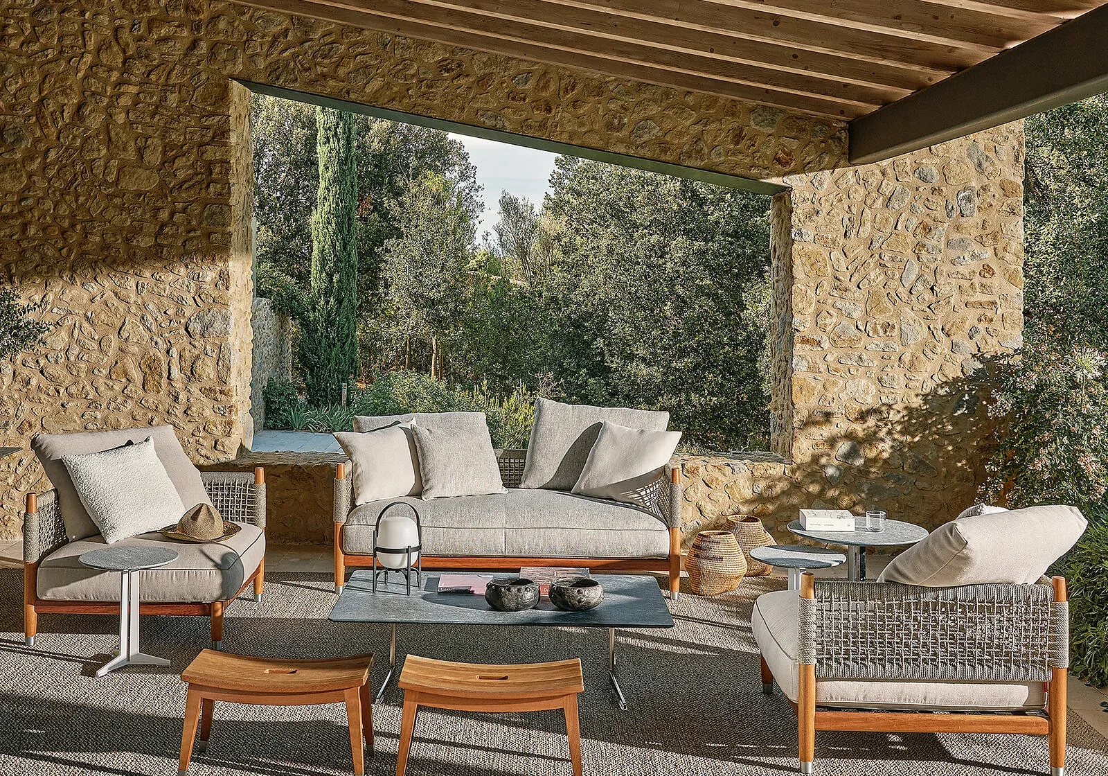Flexform Parker outdoor sofa, photographed for the factory catalogue