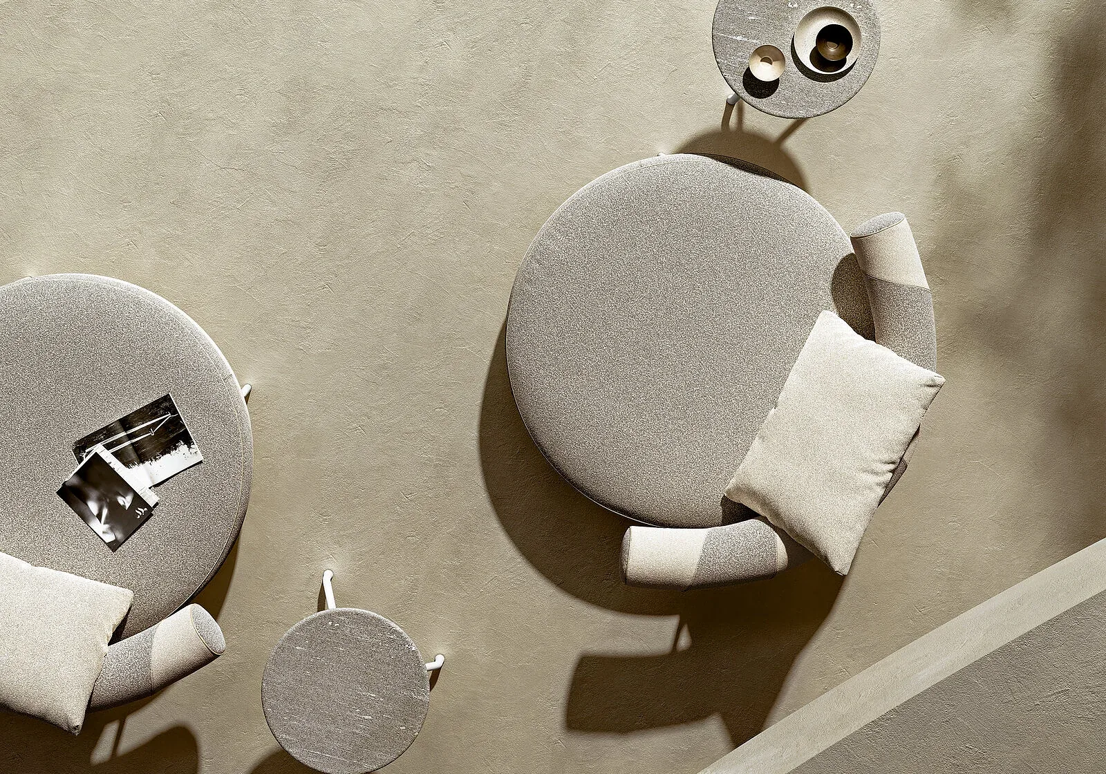 Flexform Supermax outdoor sofa, photographed for the factory catalogue