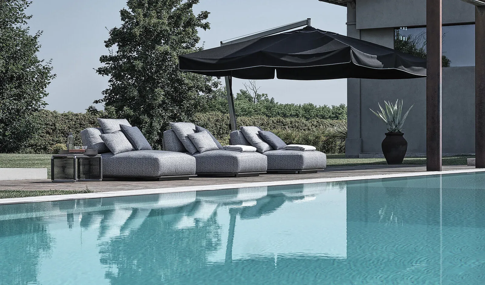Flexform Tindari outdoor coffee table, photographed for the factory catalogue